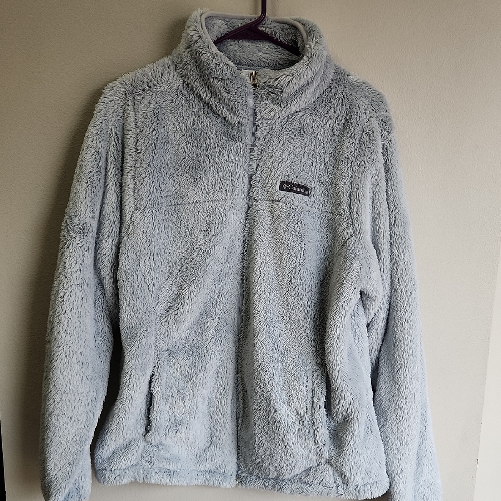 Columbia Pale Gray (Bluish Hue) Plush Fleece Jacket